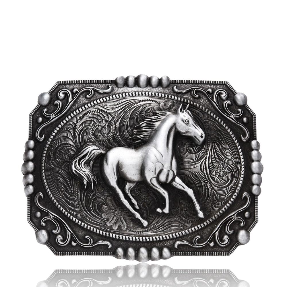 9244 Vintage Celtic Cross Belt Buckles Eagle Running Horse Cowboy Buckle